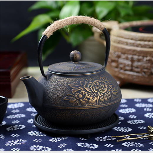 【茶壶】。 铸铁茶壶 烧水茶壶 仿古老铁壶养生壶 茶具 商品图3