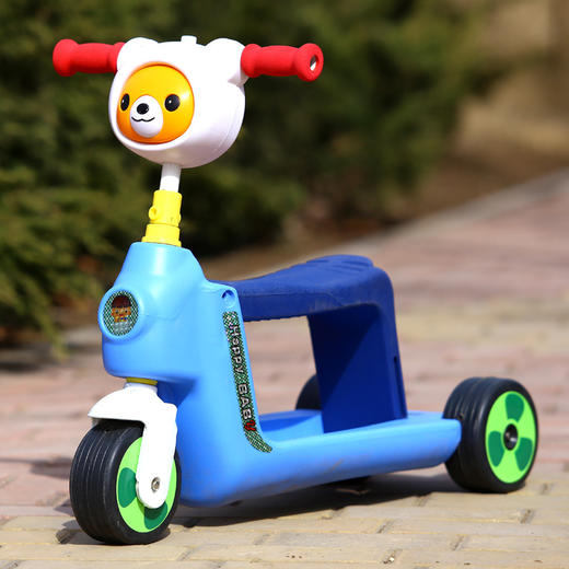 儿童滑板车带音乐可调节二合一学步车