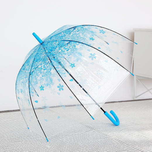 创意樱花透明公主雨伞 渐变色情侣百搭三折太阳伞 自动雨伞