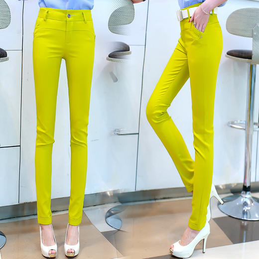 【服饰鞋包】女装休闲裤夏季新品韩版 九分裤 女 铅笔裤紧身糖果色小脚裤 商品图4