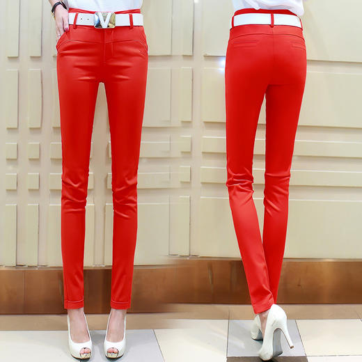 【服饰鞋包】女装休闲裤夏季新品韩版 九分裤 女 铅笔裤紧身糖果色小脚裤 商品图6