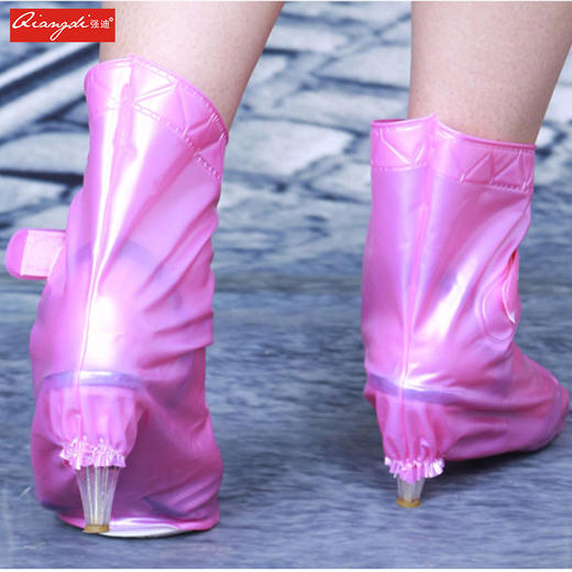 【家居杂物】女款高跟鞋套QD-508 加厚底高跟防雨鞋套防水鞋套可调整型 商品图1
