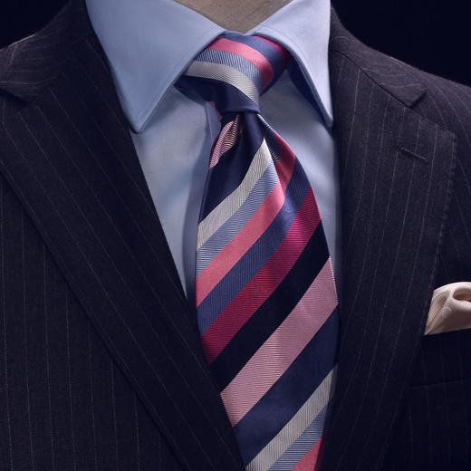 仕族Eabri真丝正装商务领带 男士结婚礼盒领带 斜条纹团体领带 商品图1
