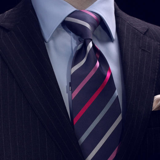 仕族Eabri真丝正装商务领带 男士结婚礼盒领带 斜条纹团体领带 商品图0