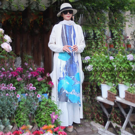 清韶伴风纯色针织长开衫 | 杨丽萍同款 |现货加急发  商品图1