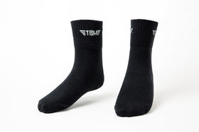 高级纯棉运动袜-中筒-两双一组-黑色