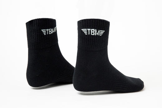 高级纯棉运动袜-中筒-两双一组-黑色 商品图1