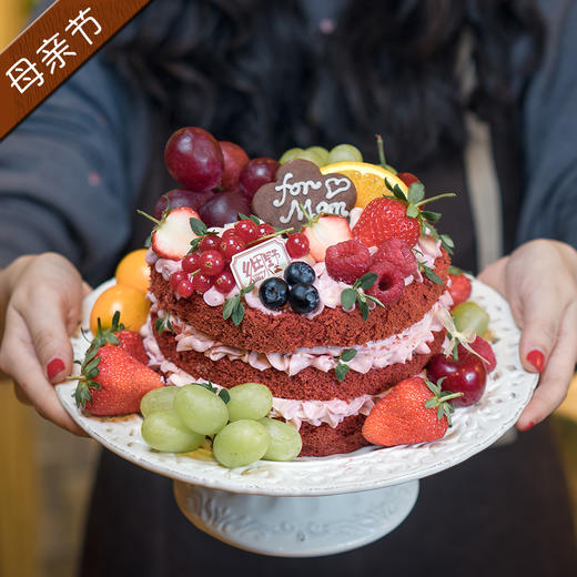 乡田小墅 【粉色的心】母亲节特别款裸蛋糕加花束 礼包 商品图2