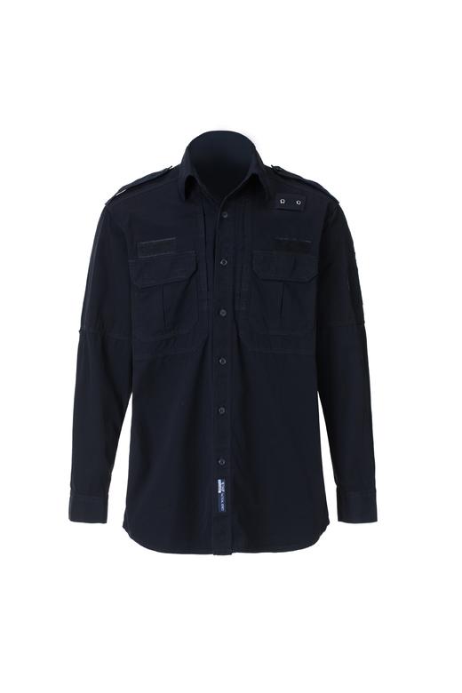 高强力 作训服上衣 | 长袖 | 黑色 | 高精密加固经纬线格子布 商品图0