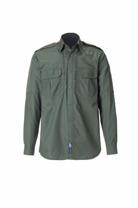 高强力 作训服上衣 | 长袖 | 军绿色 | 高精密加固经纬线格子布