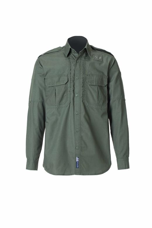 高强力 作训服上衣 | 长袖 | 军绿色 | 高精密加固经纬线格子布 商品图0