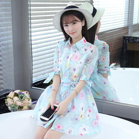 【服饰鞋包】新款韩版印花防晒衣服连衣裙女夏季薄款防紫外线中长款外套