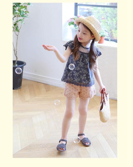 【女童裤子】童装儿童短裤韩版夏季新纯棉蕾丝女童热裤公主百搭镂空薄 商品图4