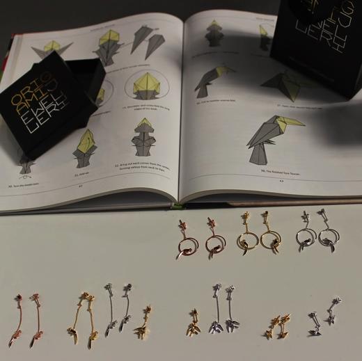 北京仓｜Origami-Crane-金色千纸鹤 耳环（链坠）［法国设计师］ 商品图1