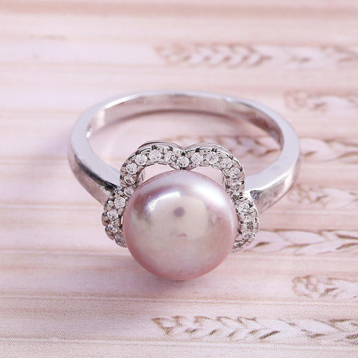【戒指】S925纯银韩版女款 镶嵌珍珠花朵戒指 简约大方 商品图5