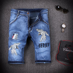 【牛仔裤男】夏季7分裤男修身显瘦潮男士青少年七分牛仔裤男5五分马裤短裤男裤