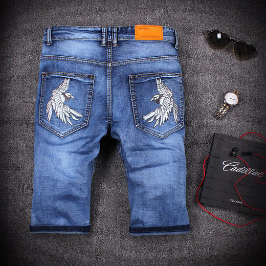 【牛仔裤男】夏季7分裤男修身显瘦潮男士青少年七分牛仔裤男5五分马裤短裤男裤 商品图1