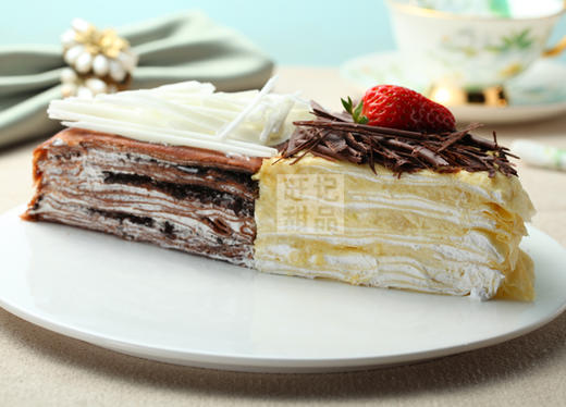 芒果巧克力双拼/榴莲巧克力双拼千层蛋糕，只愿与你分享这份美好【惠州】 商品图1