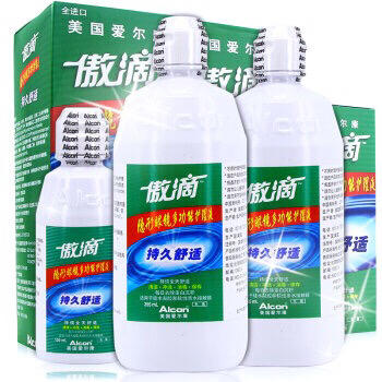 爱尔康隐形眼镜护理液傲滴120ml/355ml/乐明60ml,美瞳近视药水除蛋白,杀菌 商品图0