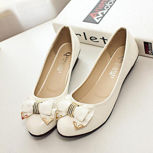鞋子女新款女鞋春夏季单鞋女蝴蝶结女士韩版水钻平底鞋休闲鞋豆豆鞋