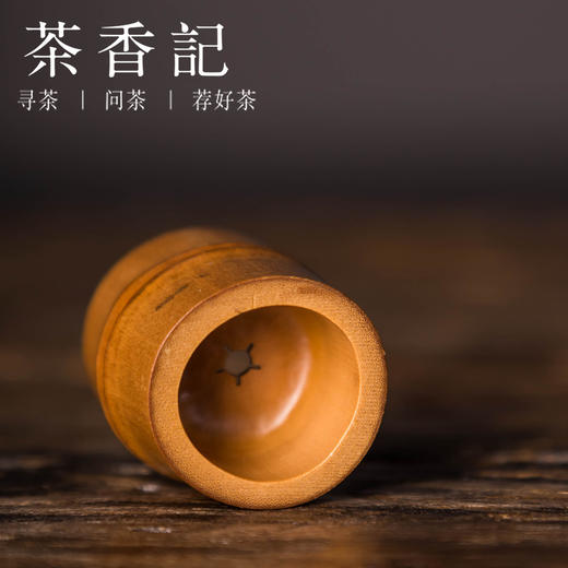 茶香记 老竹盖置手工竹节茶道零配盖托简约小巧家用竹制功夫茶具 商品图4