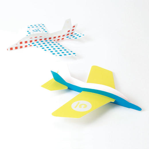 日本生活创意文具aozora儿童玩具返回式纸飞机趣味手工制作飞机