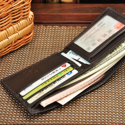 【服饰鞋包】新款外贸男士钱包短款鳄鱼纹钱夹大容量美金包 商品图2