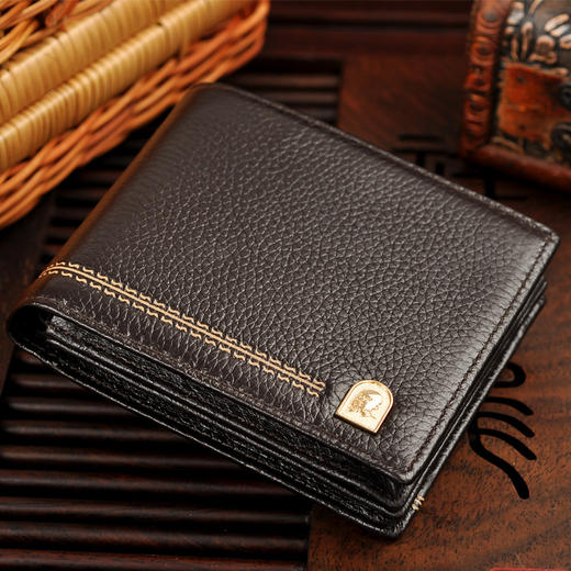 【服饰鞋包】新款外贸男士钱包短款鳄鱼纹钱夹大容量美金包 商品图1