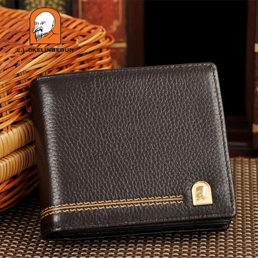 【服饰鞋包】新款外贸男士钱包短款鳄鱼纹钱夹大容量美金包 商品图0