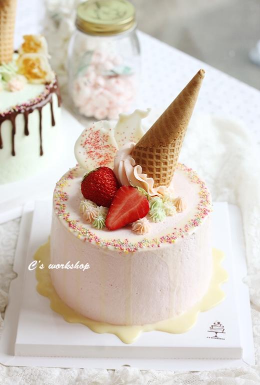 甜筒水果忌廉蛋糕默认自提收费配送请联系客服