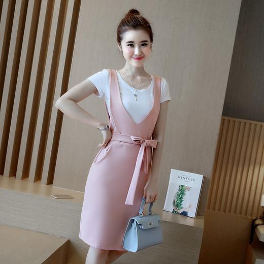 【服饰鞋包】连衣裙夏季T恤女士韩版修身新款背心裙两件套 商品图0