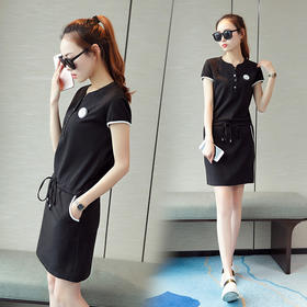 【服饰鞋包】新款短袖裙子夏天运动休闲棒球连衣裙