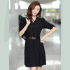 【服饰鞋包】夏季大码女装修身气质OL纯色五分中袖中长款A字连衣裙 商品缩略图1