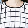 【服饰鞋包】白底黑条不规则格子短袖连衣裙夏装新款雪纺裙 商品缩略图4