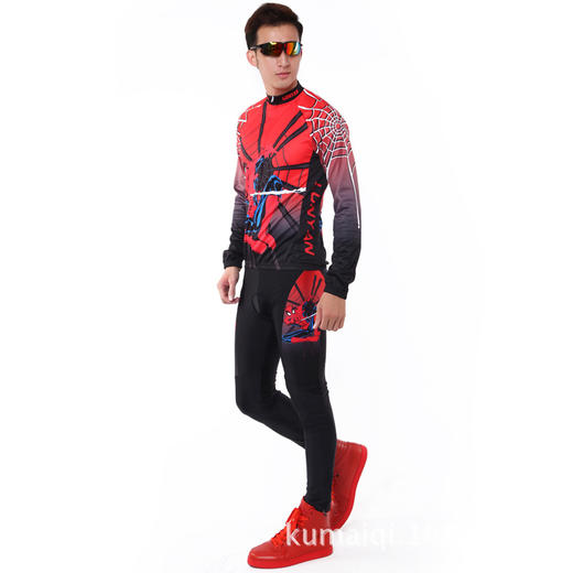 【运动服】骑行装备男士衣服长袖套装男式户外运动服装 蜘蛛侠 商品图0