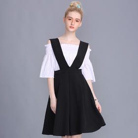 【服饰鞋包】拉夏薇媞背带连衣裙夏季新款时尚a字半身裙学院气质中长裙