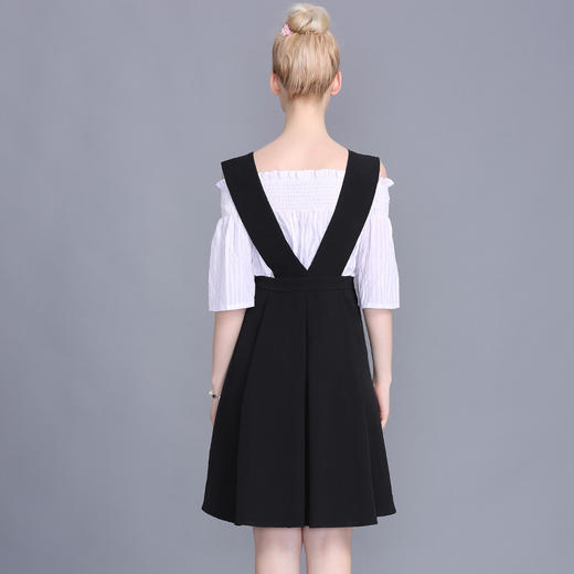 【服饰鞋包】拉夏薇媞背带连衣裙夏季新款时尚a字半身裙学院气质中长裙 商品图1
