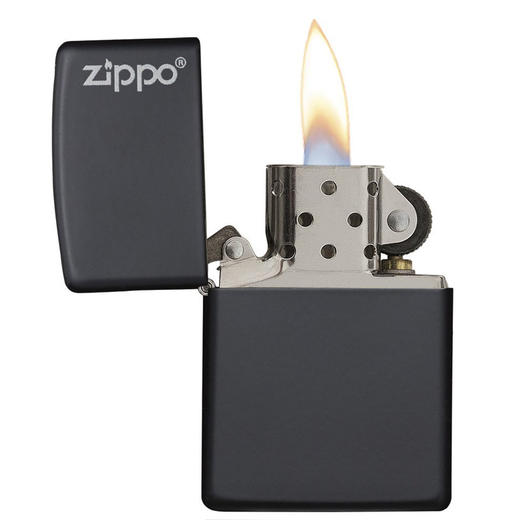 Zippo 芝宝 Logo图案 黑色磨砂打火机 商品图1