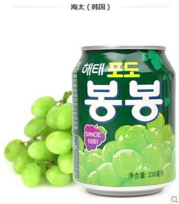 韩国果肉饮料238ML 葡萄/苹果/草莓/梨/桃/菠萝/橙多种口味任意搭配 商品图0