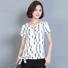 【女士T恤】T恤女夏装新款韩版修身短袖雪纺衫女装时尚印花上衣夏 商品缩略图1