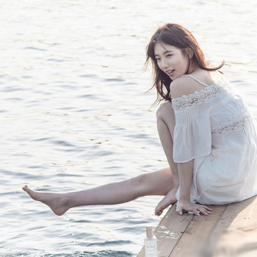 【服饰鞋包】裴秀智明星同款 白色一字肩吊带连衣裙蕾丝雪纺裙子夏季新款 商品图1