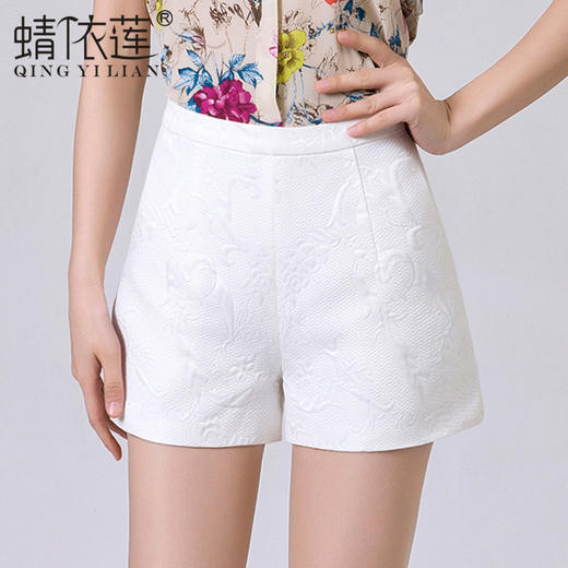 【服饰鞋包】春款白领都市提花高腰A字短裤百搭休闲裤 女修身显瘦阔腿裤 商品图2