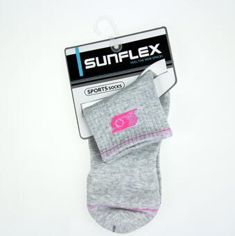 阳光SUNFLEX 乒乓球袜 女式夏季运动袜子短袜S0210 灰色 商品图0