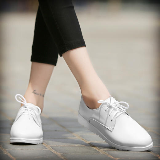 【服饰鞋包】春季新款休闲女鞋平底单鞋子女韩版 小白鞋平跟小皮鞋女潮 商品图4