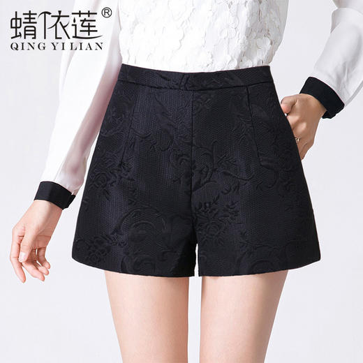 【服饰鞋包】春款白领都市提花高腰A字短裤百搭休闲裤 女修身显瘦阔腿裤 商品图0