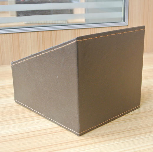 【收纳盒】创意PU皮革收纳盒 办公桌面遥控器用品整理盒 欧式家居三格座 商品图3