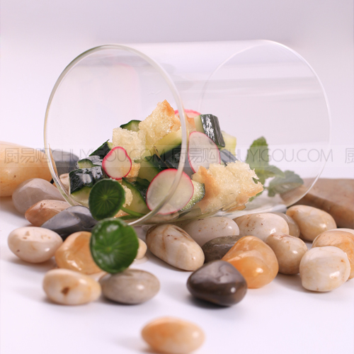 玻璃管菲艾利精透双通管 造景装盘 创意菜品 融合菜 意境菜盛器 7*10厘米【大号】