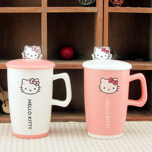 【居家日用】可爱kitty陶瓷杯 卡通陶瓷杯/杯子 KT陶瓷水杯 礼品 商品图0