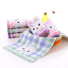 【毛巾】*儿童毛巾柔软纱布布艺提花绣花小猫婴幼儿小毛巾全棉宝宝毛巾