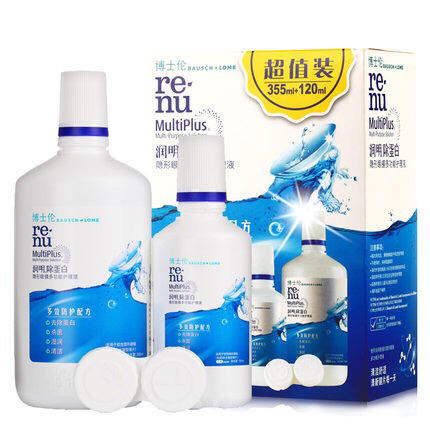 博士伦润明护理液 隐形近视眼镜 美瞳药水355ml+120ml 商品图1